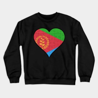 Eritrean Jigsaw Puzzle Heart Design - Gift for Eritrean With Eritrea Roots Crewneck Sweatshirt